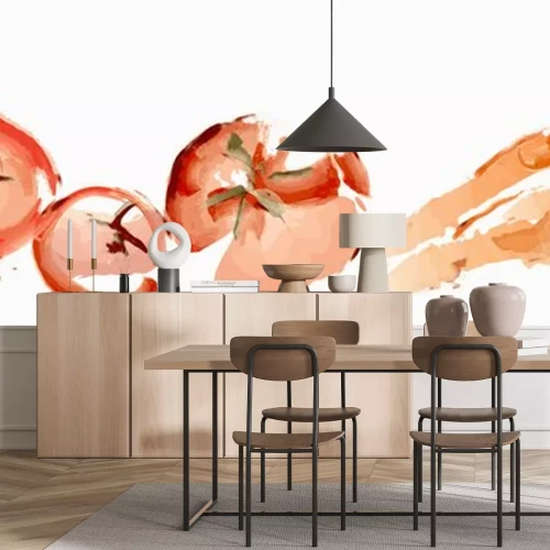 Sticker  Légumes de l'aquarelle. Tomates, carottes et poivrons