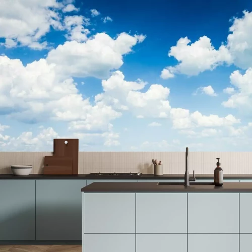 Papier peint  Ciel bleu avec des nuages ​​gros plan