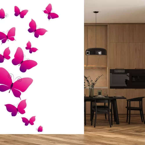 Sticker  papillons 3d de couleur rose