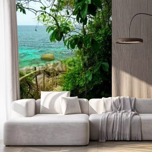 Papier peint  Bambou des tropiques et océan