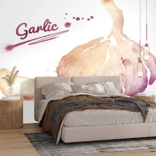 Sticker  Watercolor garlic.