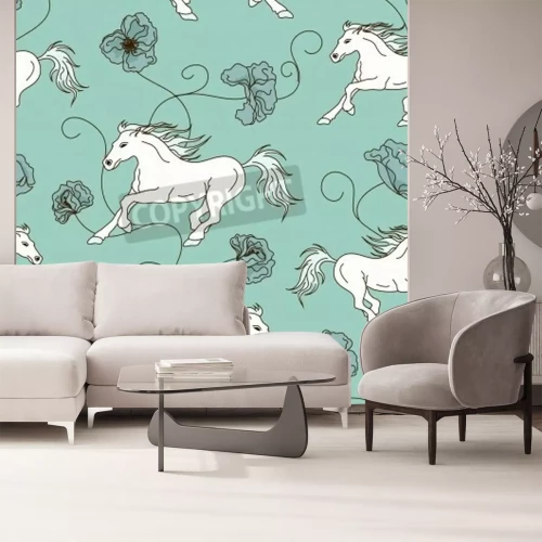 Papier peint  Chevaux représentation graphique