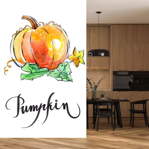 Sticker  Aquarelle d'orange citrouille