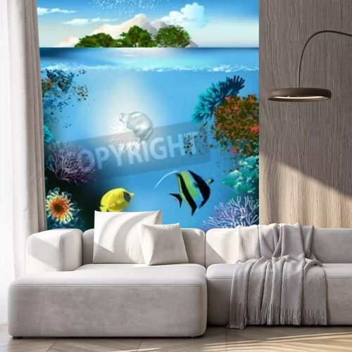 Papier peint  La vie sous-marine et en surface