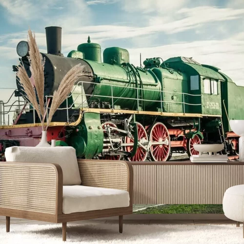 Papier peint  Locomotive à vapeur à la gare