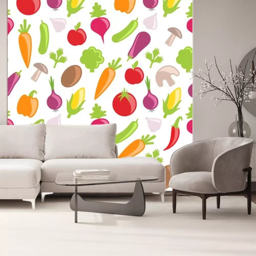 Sticker  Seamless texture des légumes colorés