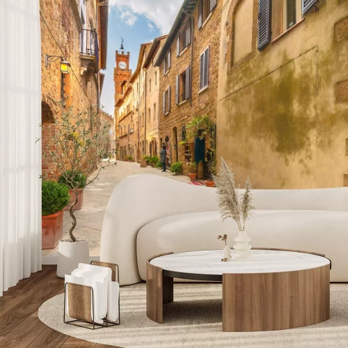 Papier peint  Ruelle déserte avec une tour