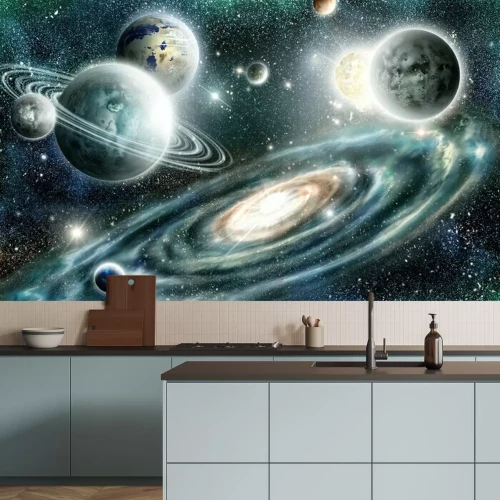 Papier peint  Système solaire et Spiral Galaxy