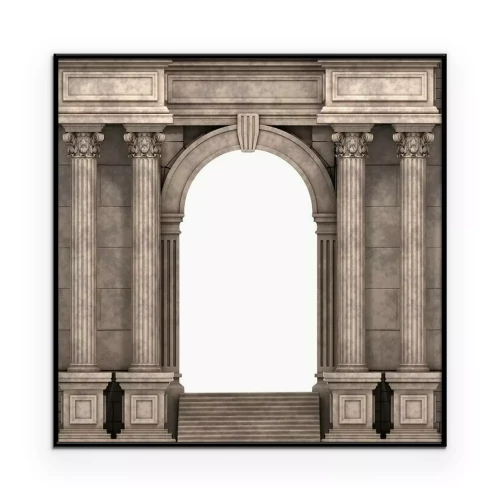 Poster  Porte monumentale en pierre avec colonnes