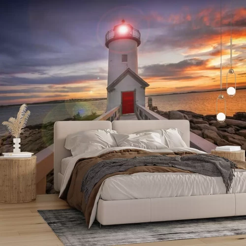 Papier peint  Phare avec une passerelle 3D