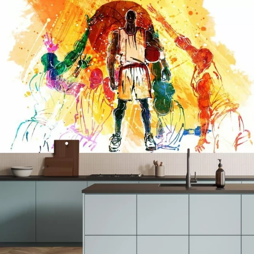 Papier peint  Composition abstraite d’un match de basketball