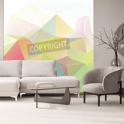Papier peint  Mosaique 3D pastel