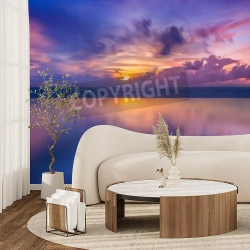 Papier peint  Lever de soleil bleu