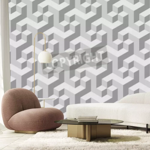 Papier peint  Motif gris 3D