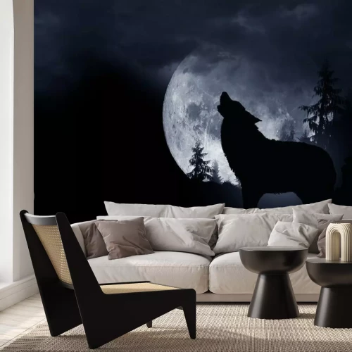 Papier peint  Fond de loup hurlant