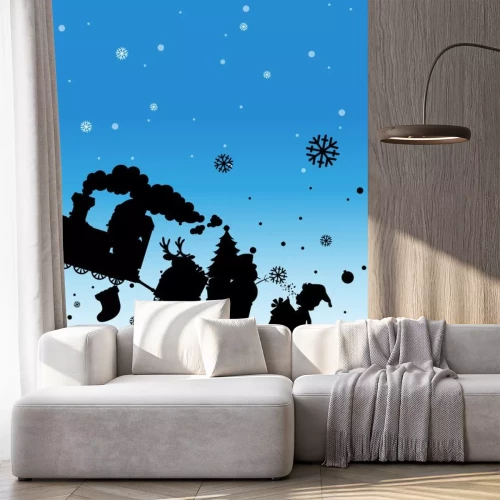 Sticker  Silhouette, train, plein, noël, choses