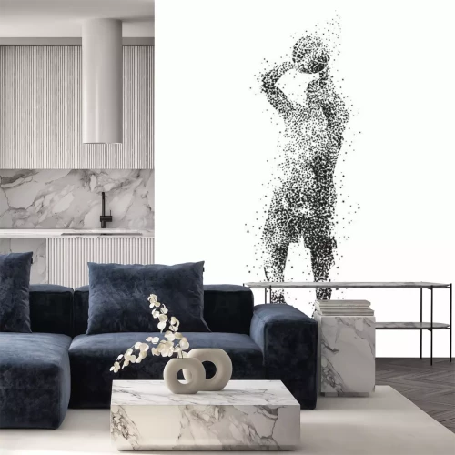 Papier peint  La silhouette d'un basketteur en train de sauter