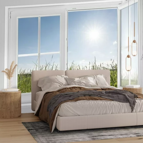 Papier peint  Le soleil entre par la fenêtre