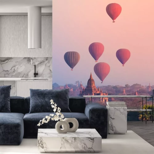 Sticker  Montgolfières au-dessus du temple de Bagan