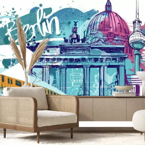 Papier peint  Berlin version représentation graphique