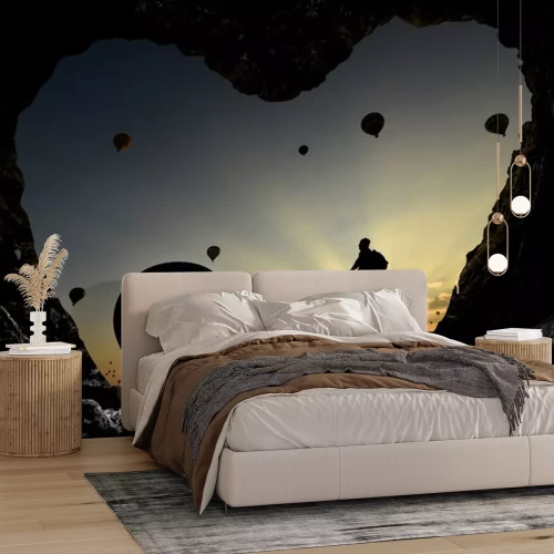 Sticker  Mağara deliklerinden balonlara bakış