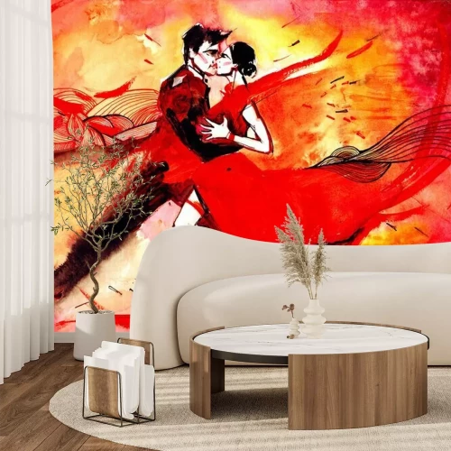 Papier peint  Danseurs en rouge style pictural