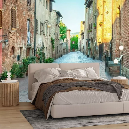 Papier peint  Rue d'une ville médiévale italienne