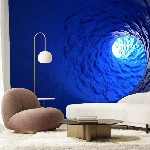 Papier peint  Tunnel bleu torsadé