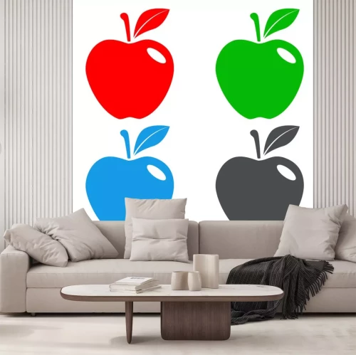 Sticker  Quatre graphiques de pommes de couleurs différentes