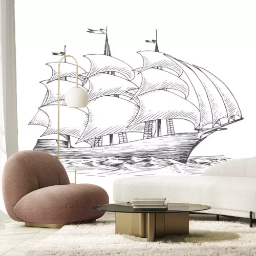 Sticker  Voilier, bateau, océan, flotter, voiles