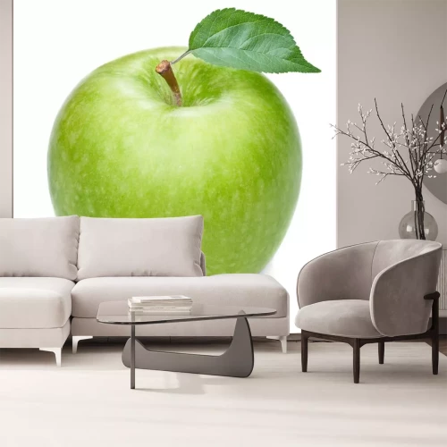 Sticker  Pomme verte avec une feuille