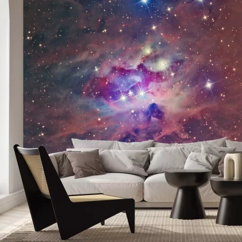 Papier peint  Espace avec une nébuleuse colorée