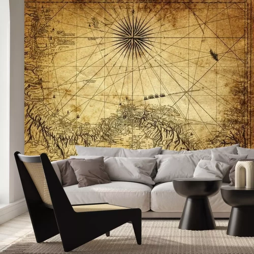 Papier peint  Panama sur une carte rétro