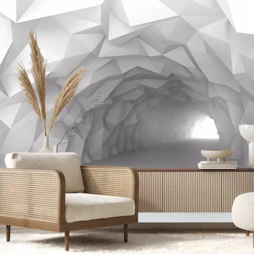 Papier peint  Intérieur abstrait d'un tunnel aux formes géométriques
