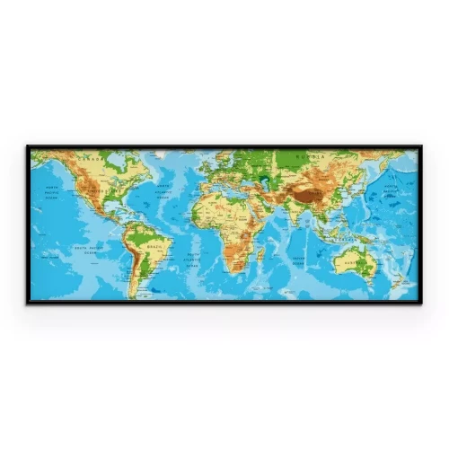 Poster  Carte physique du monde