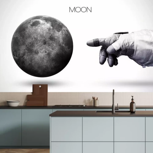 Papier peint  Cosmonaute pointant la Lune