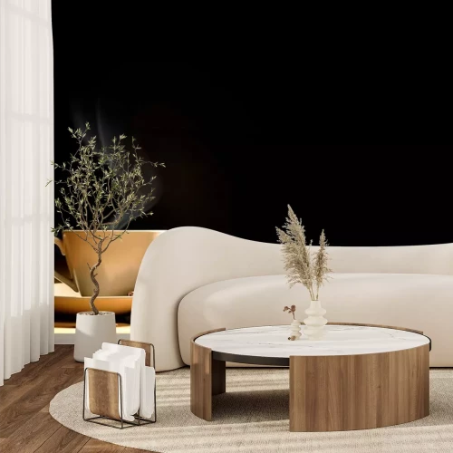 Papier peint  Grains de café et tasse fumante