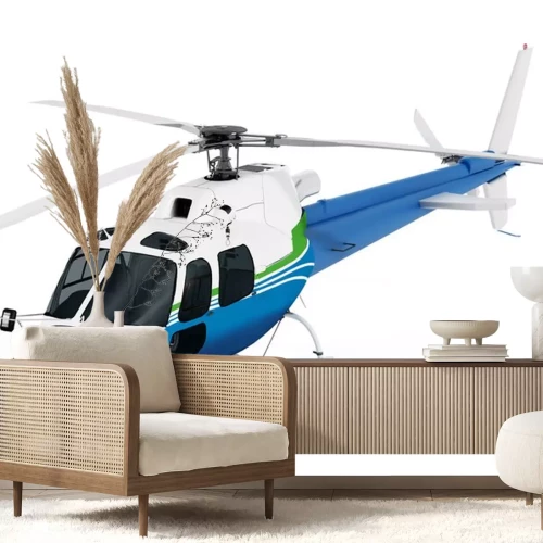 Sticker  Hélicoptère isolé sur fond blanc