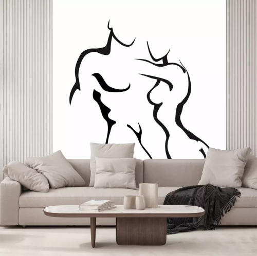 Papier peint  Dessin d'un couple nu