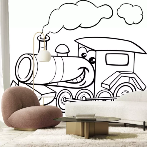 Sticker  Dessin animé à vapeur pour colorier