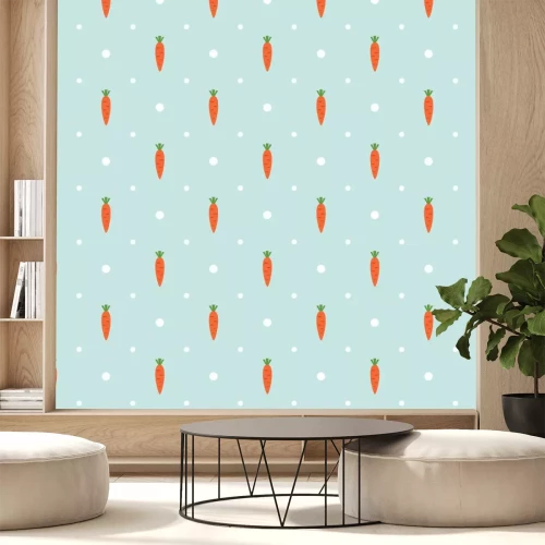 Sticker  Vecteur, seamless, modèle, carottes, blanc, points