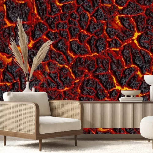 Papier peint  Pierres au-dessus de la lave volcanique