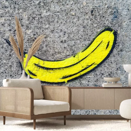 Sticker  Peinture à la banane sur une surface rugueuse