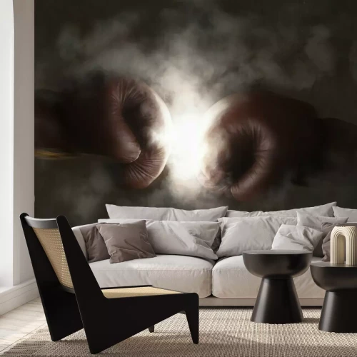 Papier peint  Boxeurs donnant des coups de poing