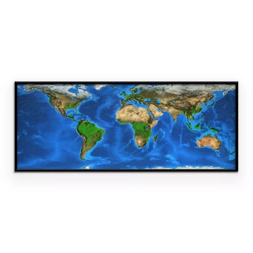 Poster  Carte réaliste du monde et des océans