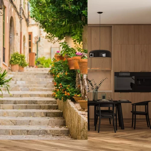 Papier peint  Escalier dans une rue italienne