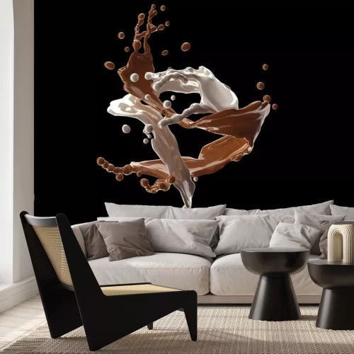 Sticker  Chocolat, éclaboussure, blanc, brun, Coupure, sentier