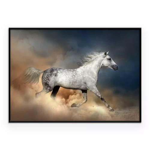 Poster  Un cheval coloré sur un fond artistique