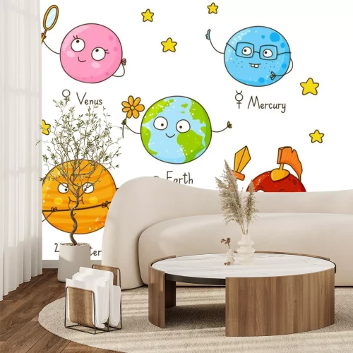Sticker  Planètes du système solaire souriantes pour les enfants