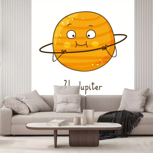Sticker  Planète pour enfants souriant oeuvre de Jupiter